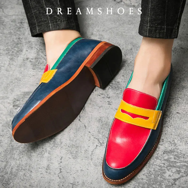 Mocassins Cuir Patchwork Homme Slip-on – CLEVI Paris