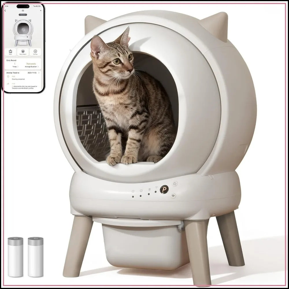Bac à litière autonettoyant pour chat – CLEVI Paris