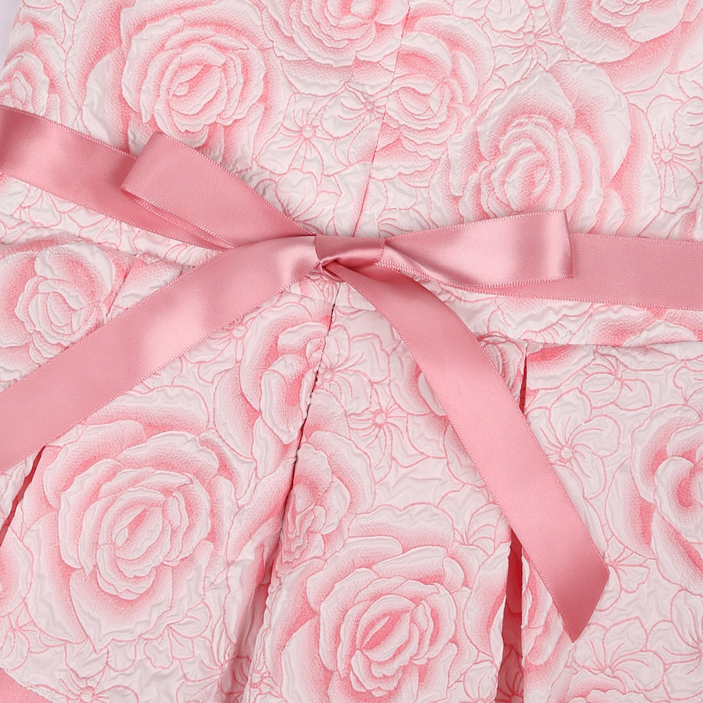 Robe princesse fille fleurie avec nœud – CLEVI Paris