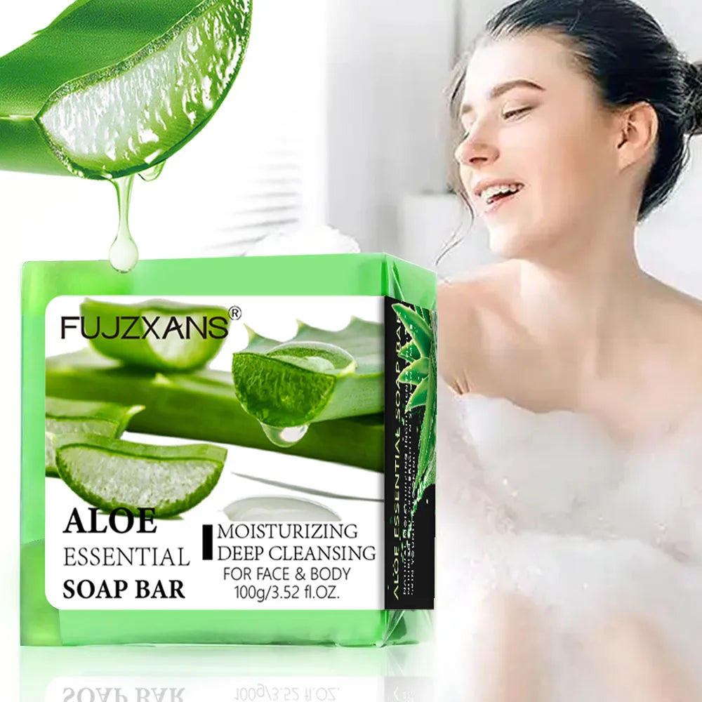 Savon Artisanal Aloé Vera FUJZXANS – Nettoyant & Hydratant Visage & Corps – CLEVI Paris