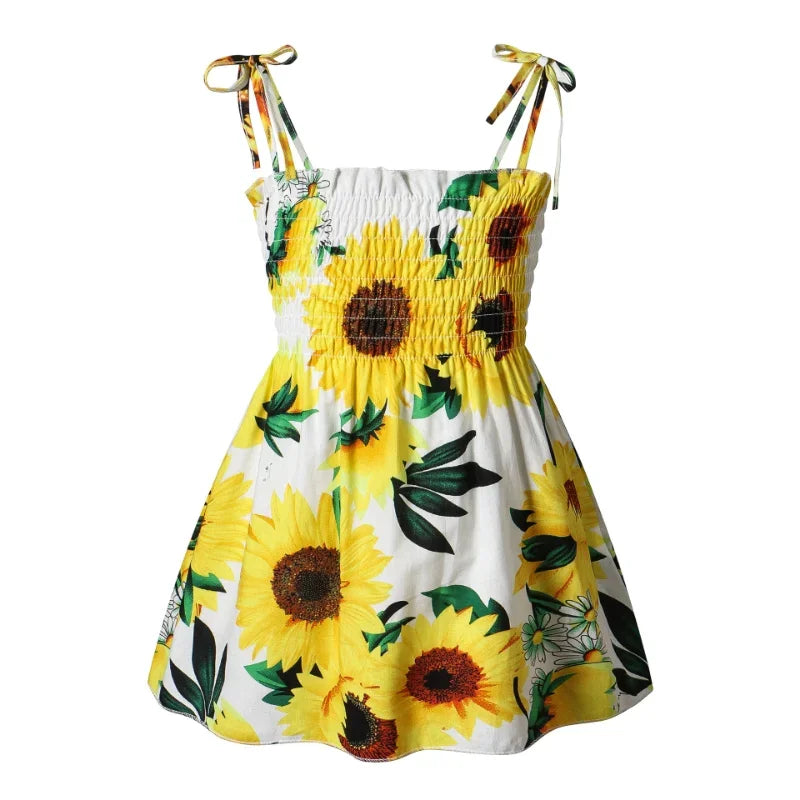 Robe fille d’été à motif floral – CLEVI Paris