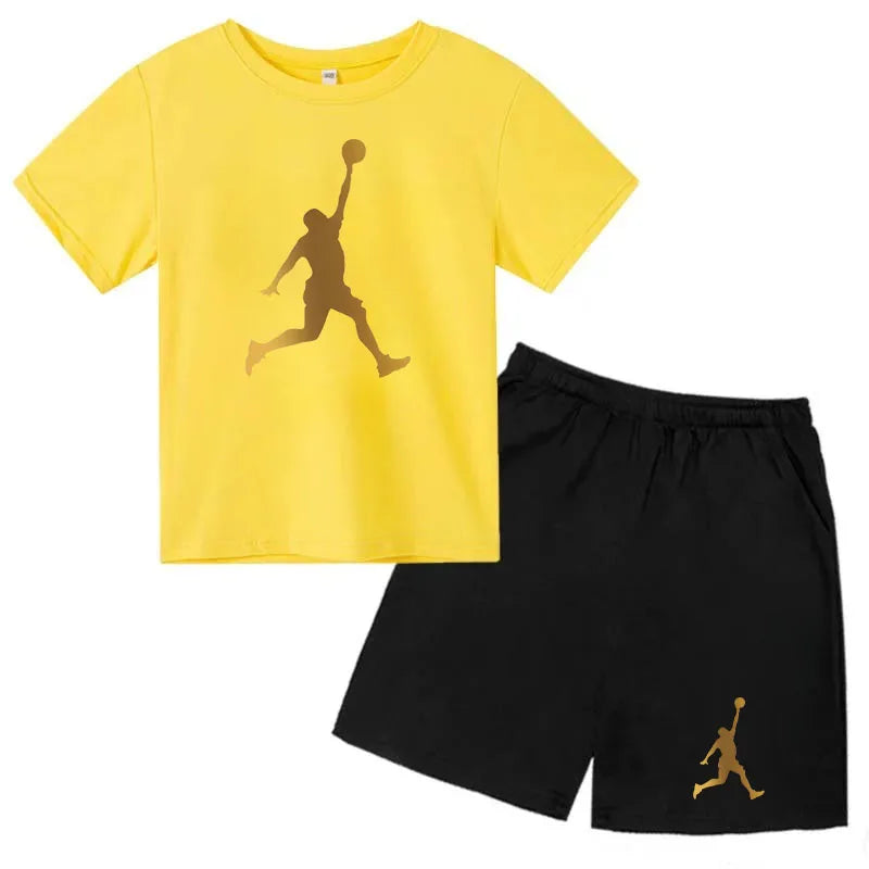 Ensemble enfant imprimé T-shirt et short – CLEVI Paris