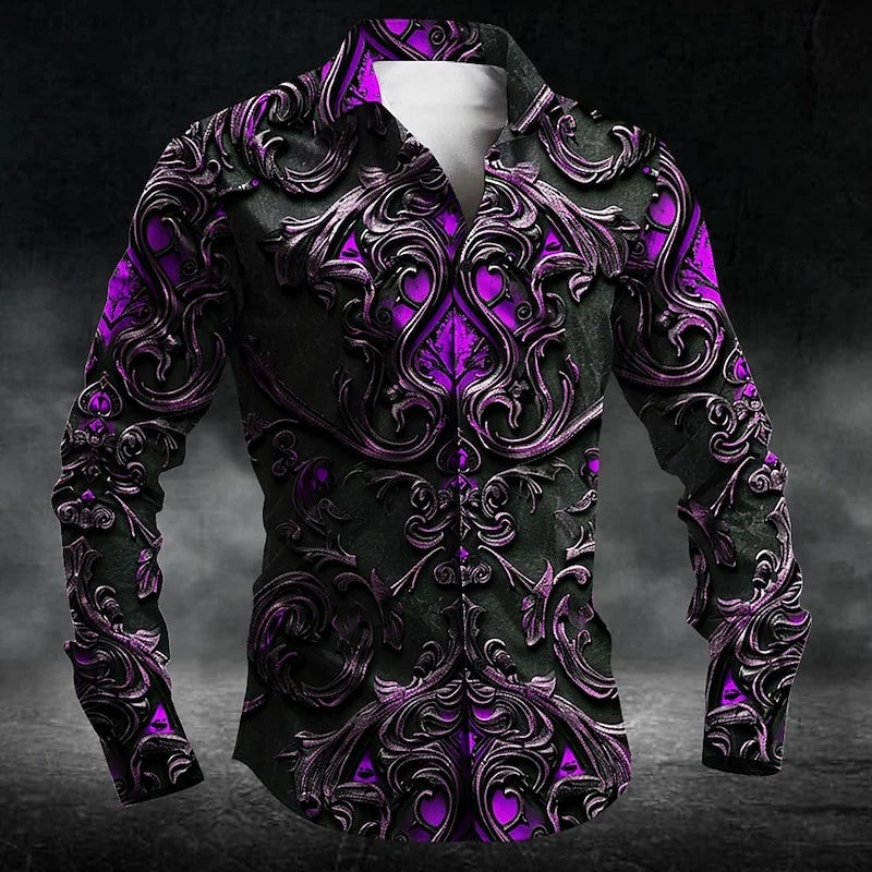 Chemise Homme à Motifs 3D Colorés – CLEVI Paris
