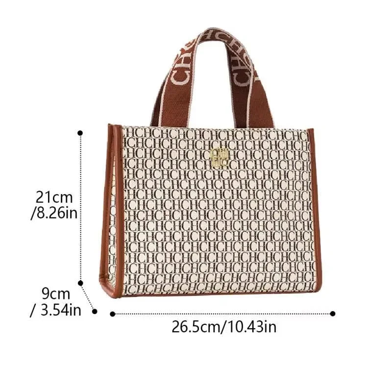 Sac Tote Femme Simili Cuir Monogramme Logo Métal Fermeture Zip Luxe Léger – CLEVI Paris