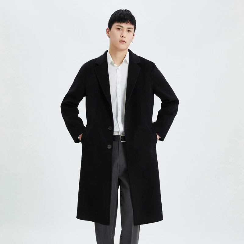 Manteau homme mi-long en laine – CLEVI Paris