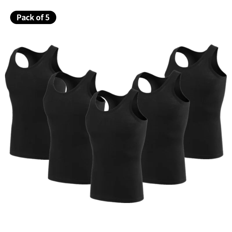 Débardeur Homme 100% Coton Slim Fit – Sport & Fitness, Sans Manches, Lot 1/3/5 Pièces