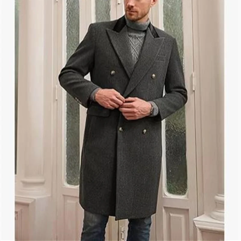 Manteau homme long croisé – CLEVI Paris