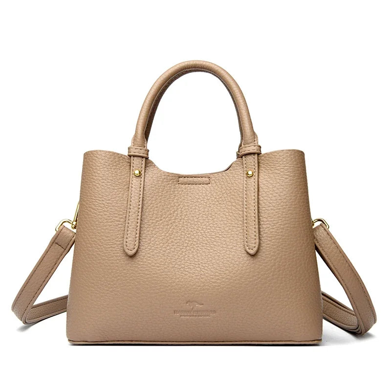 Sac à Main Femme Cuir Véritable Poignée Supérieure 23x18cm – CLEVI Paris