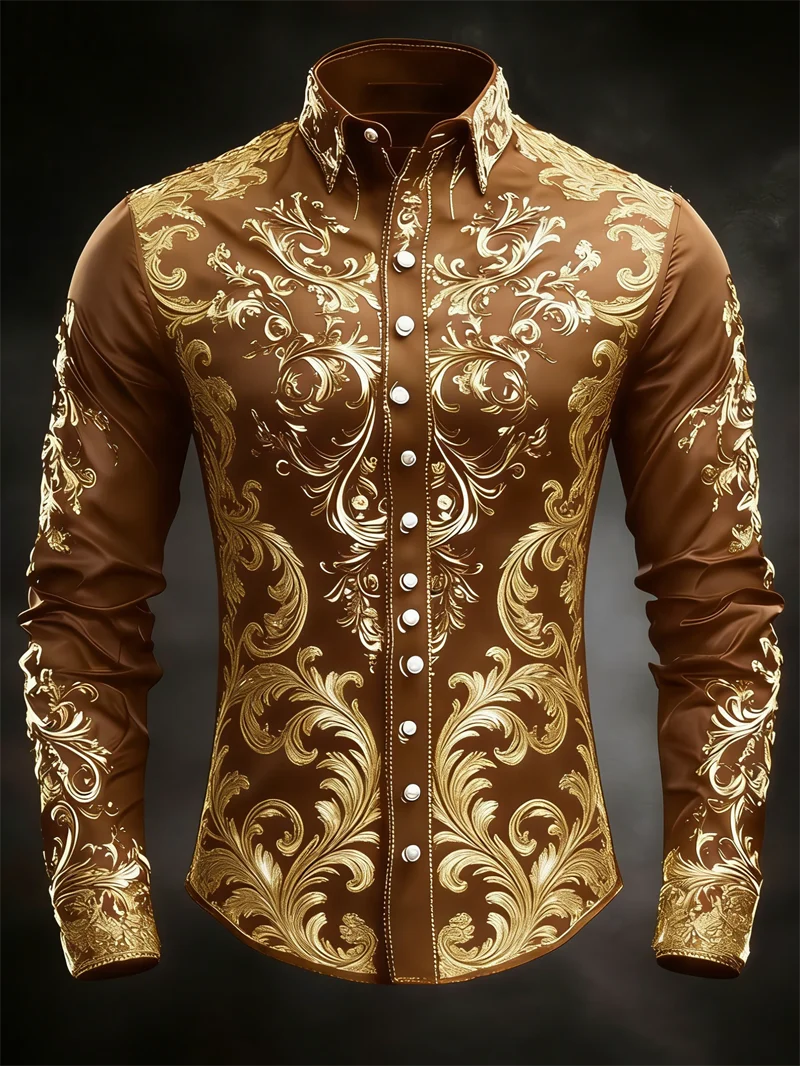 Chemise Homme Paisley à Manches Longues – CLEVI Paris