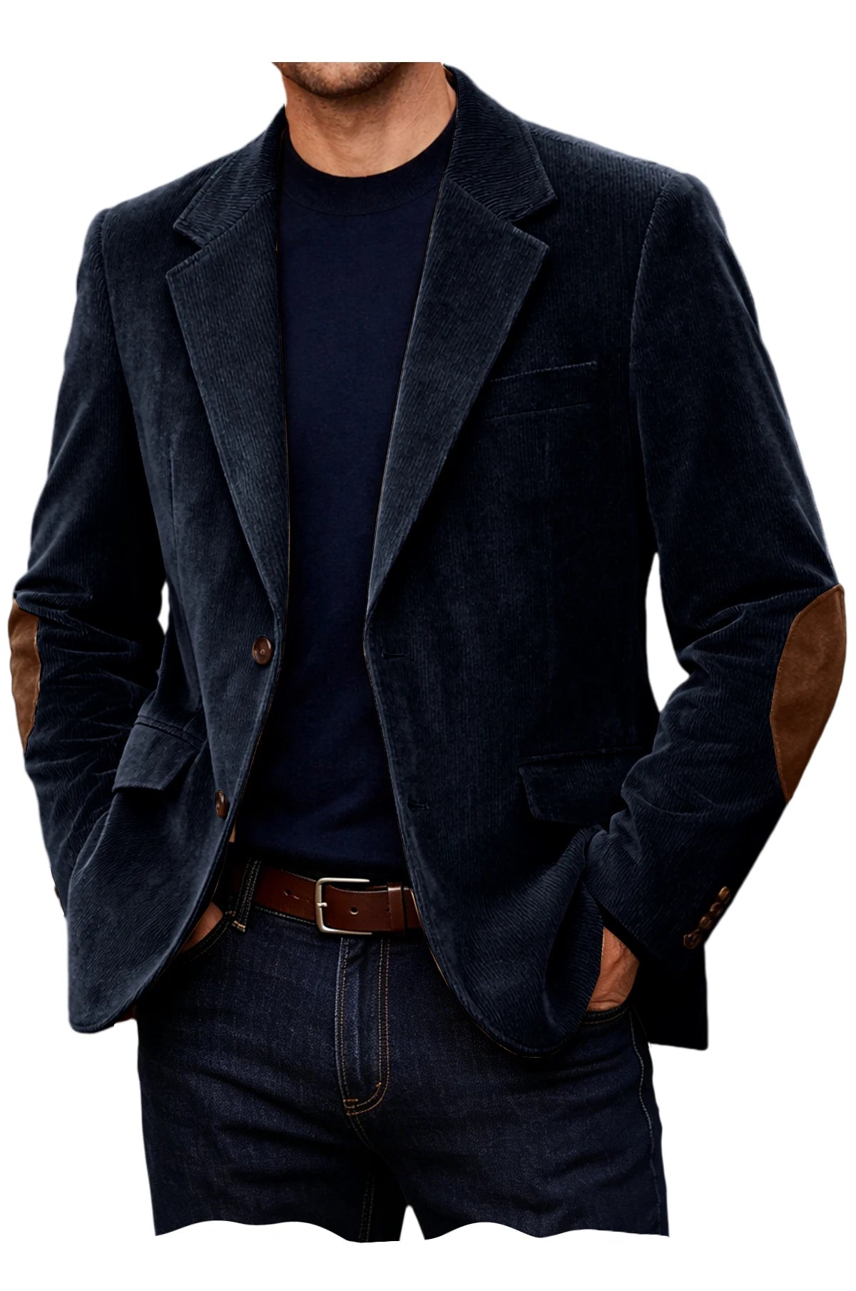 Blazer homme en velours côtelé à coudières – CLEVI Paris