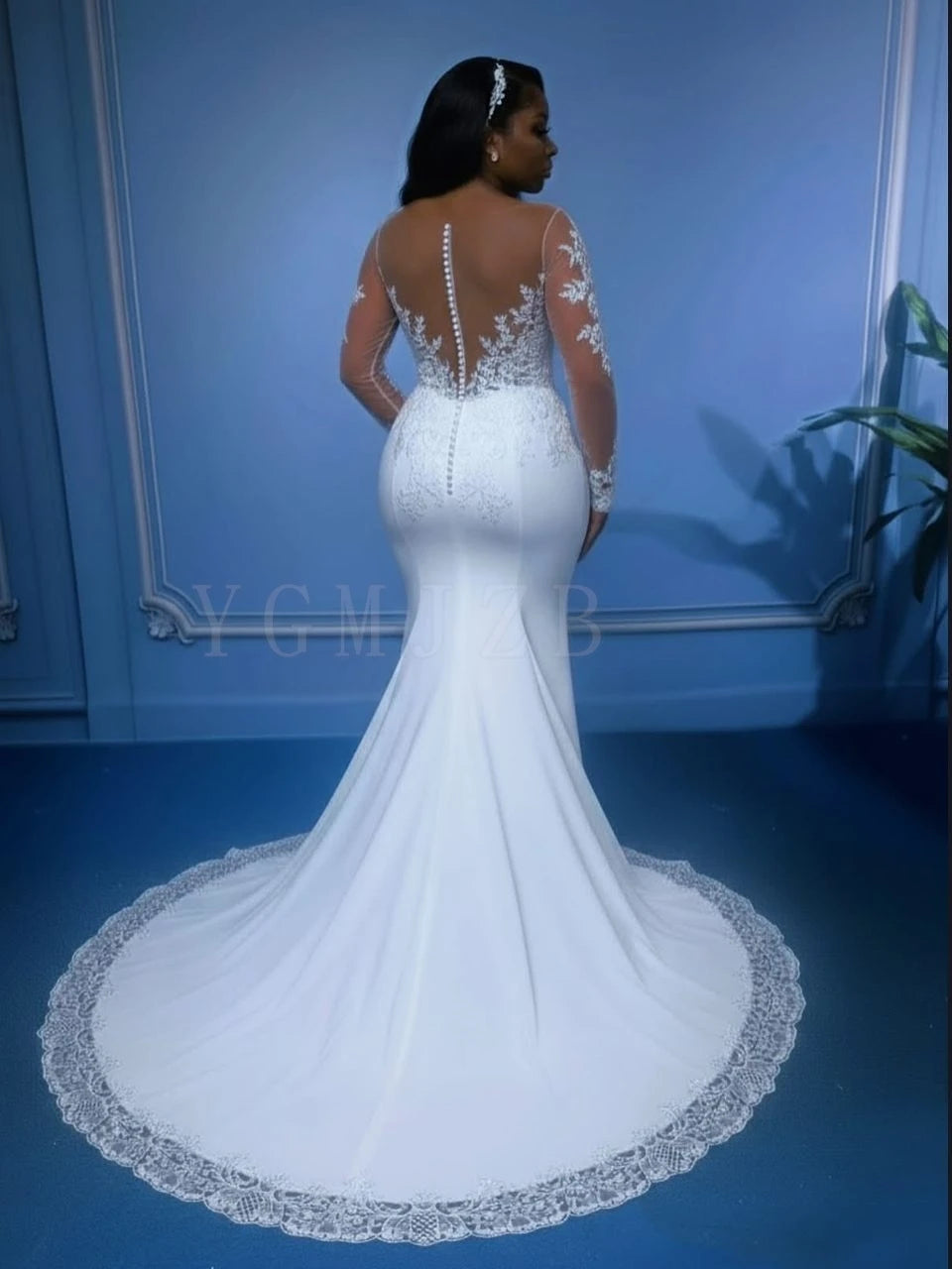 Robe de mariée sirène 2-en-1 en dentelle – CLEVI Paris