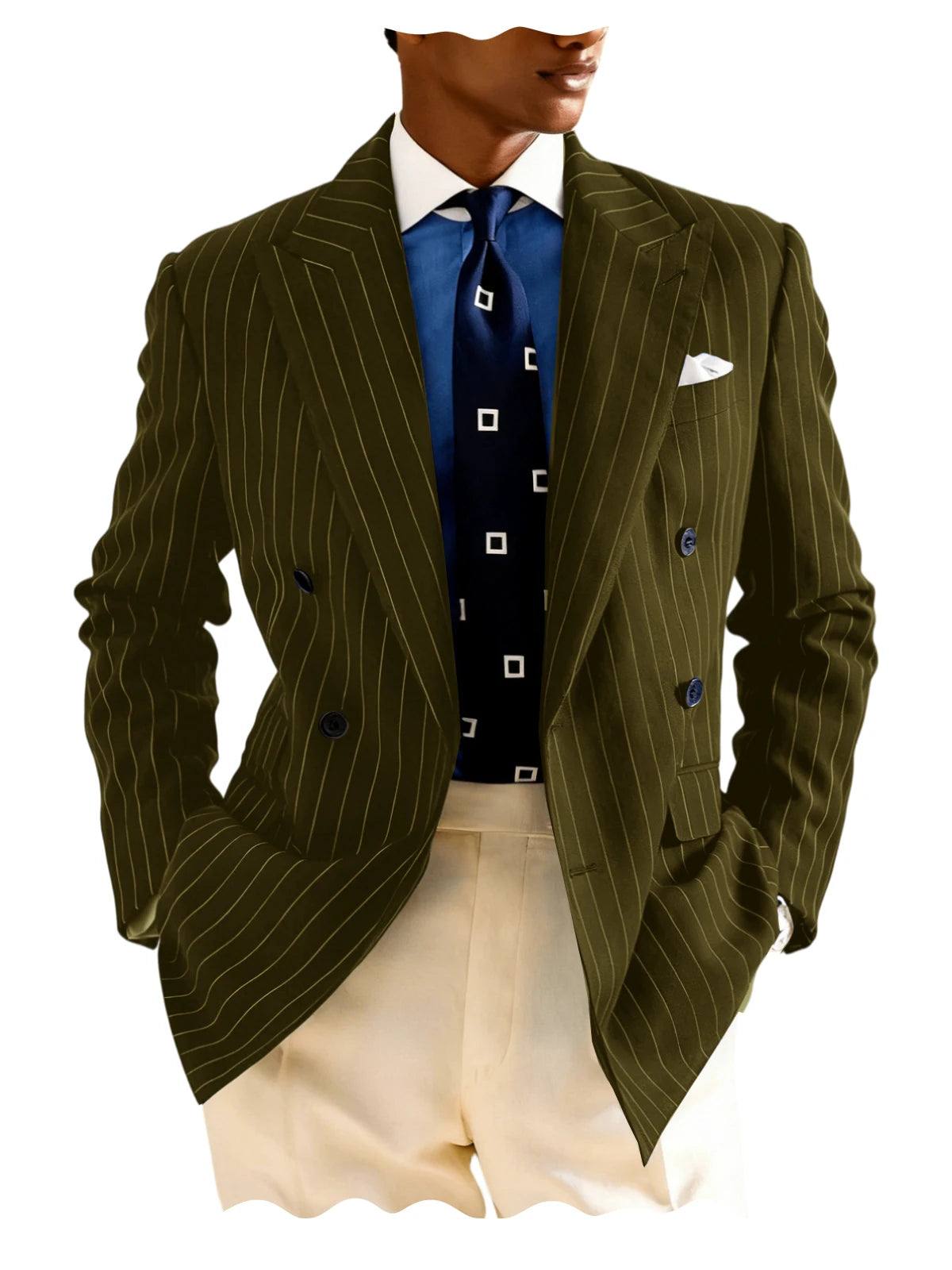 Blazer homme rayé à double boutonnage – CLEVI Paris