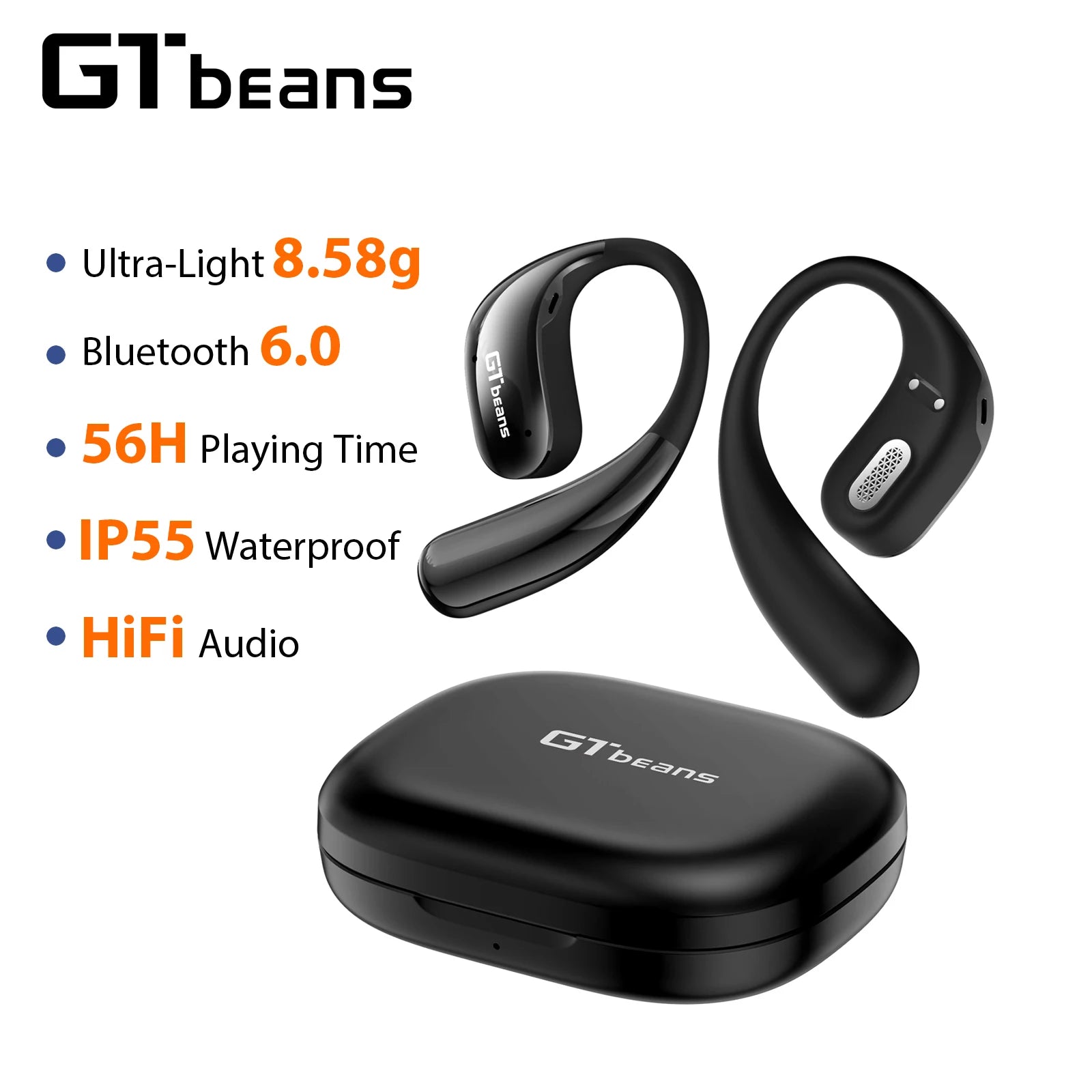 Écouteurs Open-Ear GTbeans E20 OWS BT 6.0 4 Micros – CLEVI Paris