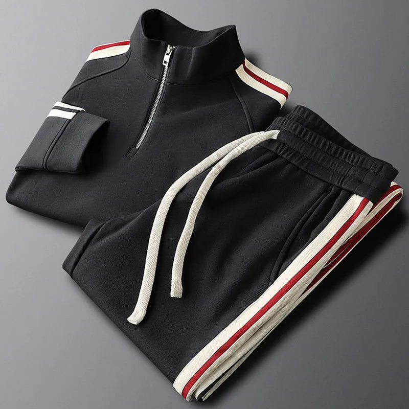 Survêtement homme à bandes et col zippé – CLEVI Paris