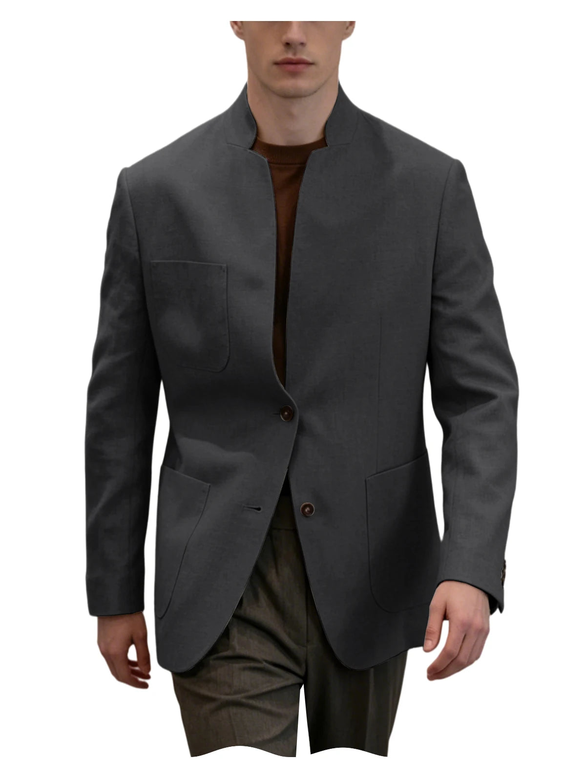 Blazer homme en lin – Col montant – CLEVI Paris