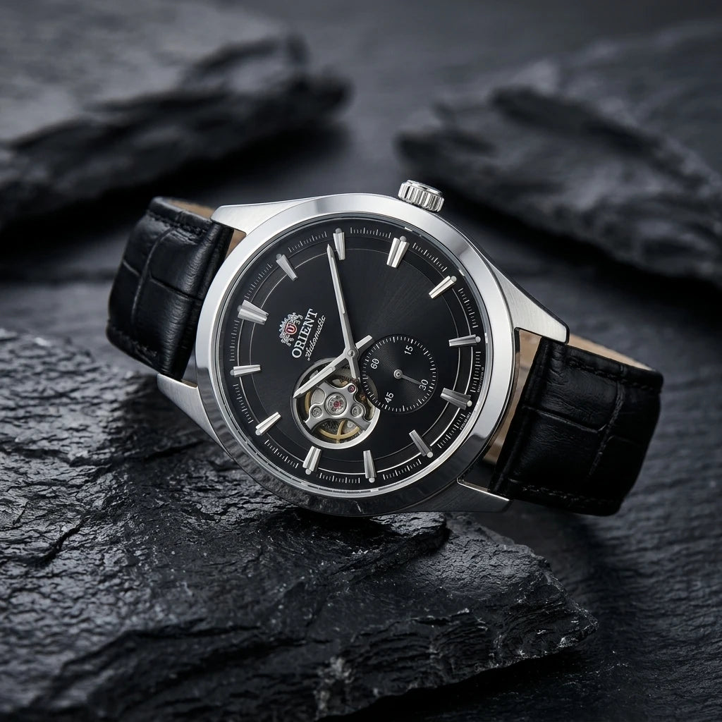 Montre Homme Automatique Squelette Petite Seconde Cuir Orient – CLEVI Paris