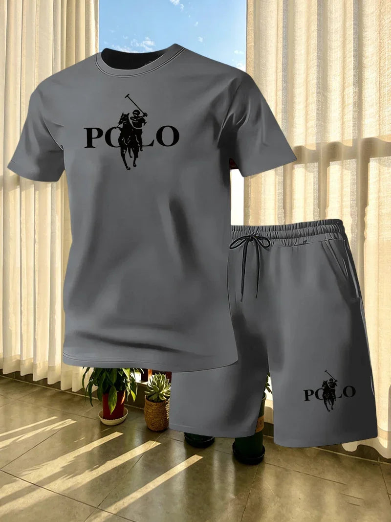 Ensemble homme imprimé t-shirt et short à poches – CLEVI Paris
