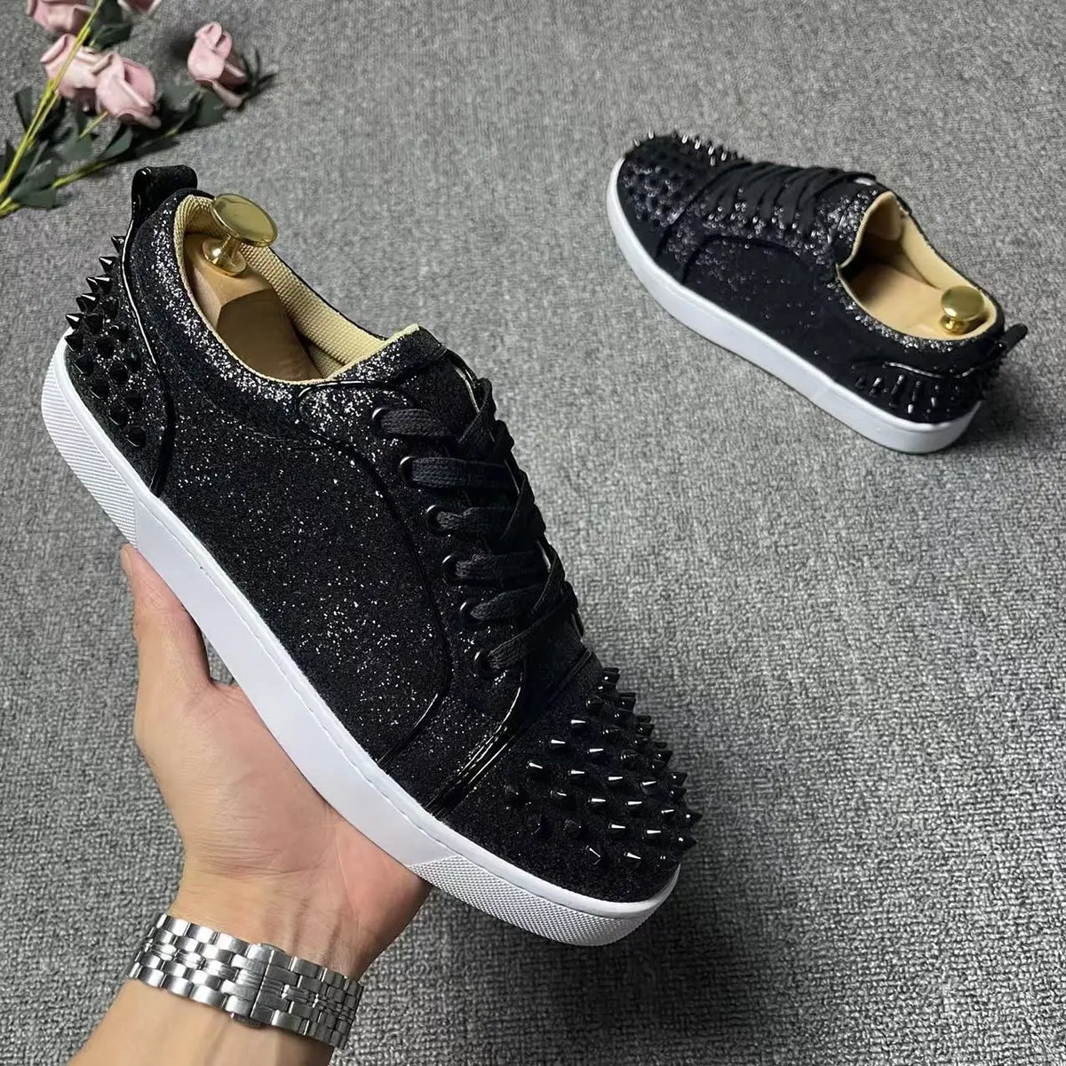 Sneakers Plates Punk Rivets Microfibre Unisexe – CLEVI Paris