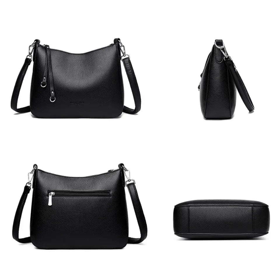 Sac Bandoulière Femme Cuir Microfibre Souple 28x22cm – CLEVI Paris