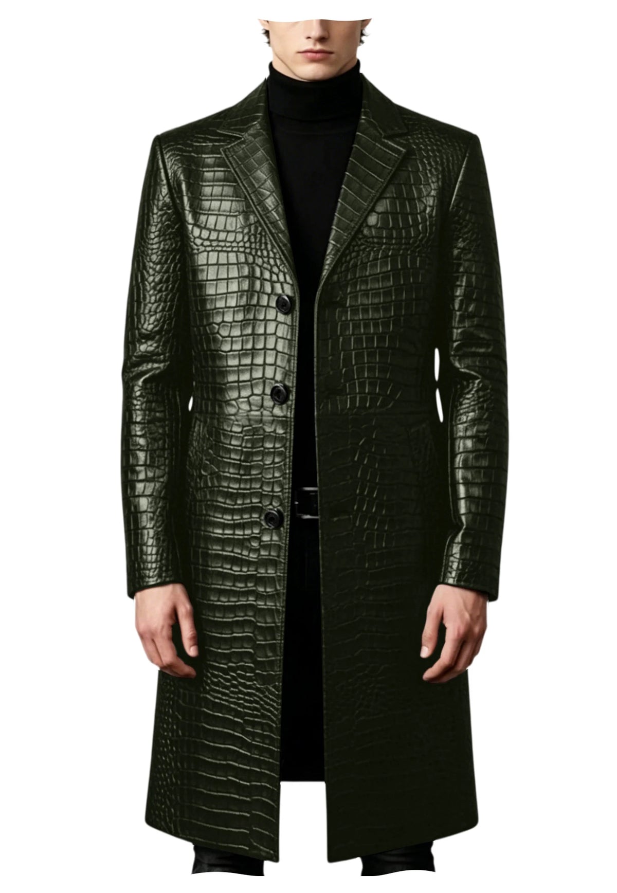 Manteau homme effet crocodile coupe ajustée – CLEVI Paris