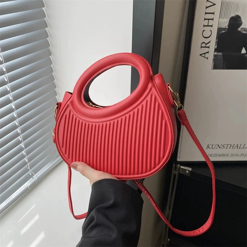 Sac Coquille Femme Rayures PU Zip Bandoulière – CLEVI Paris
