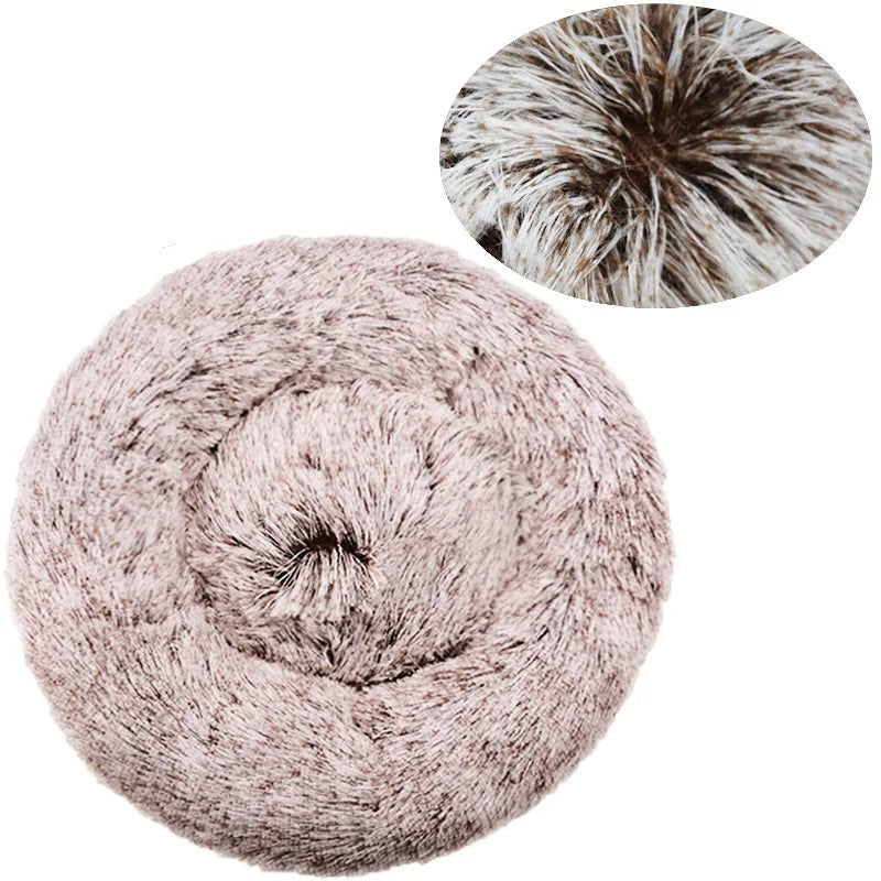 Panier rond chien et chat en peluche 40–90 cm – CLEVI Paris