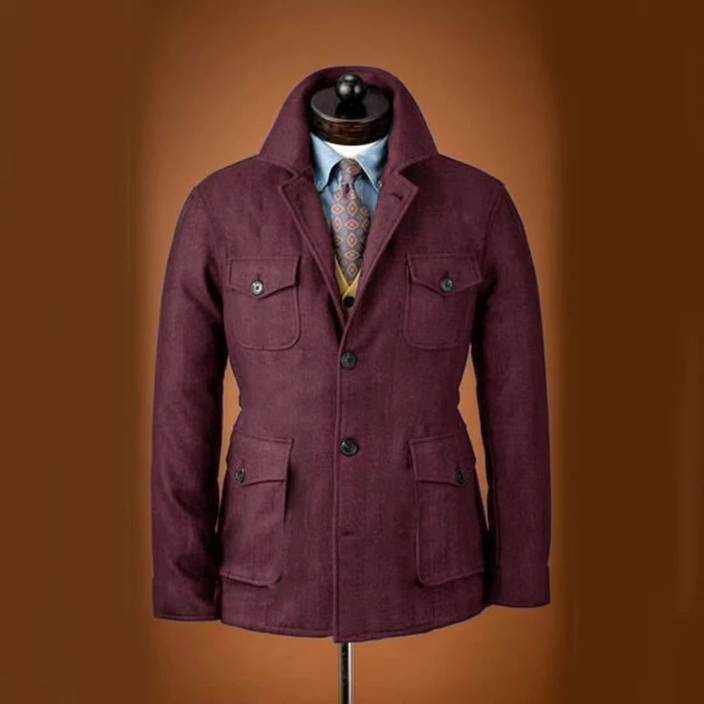 Veste homme en laine mélangée, 4 poches – CLEVI Paris