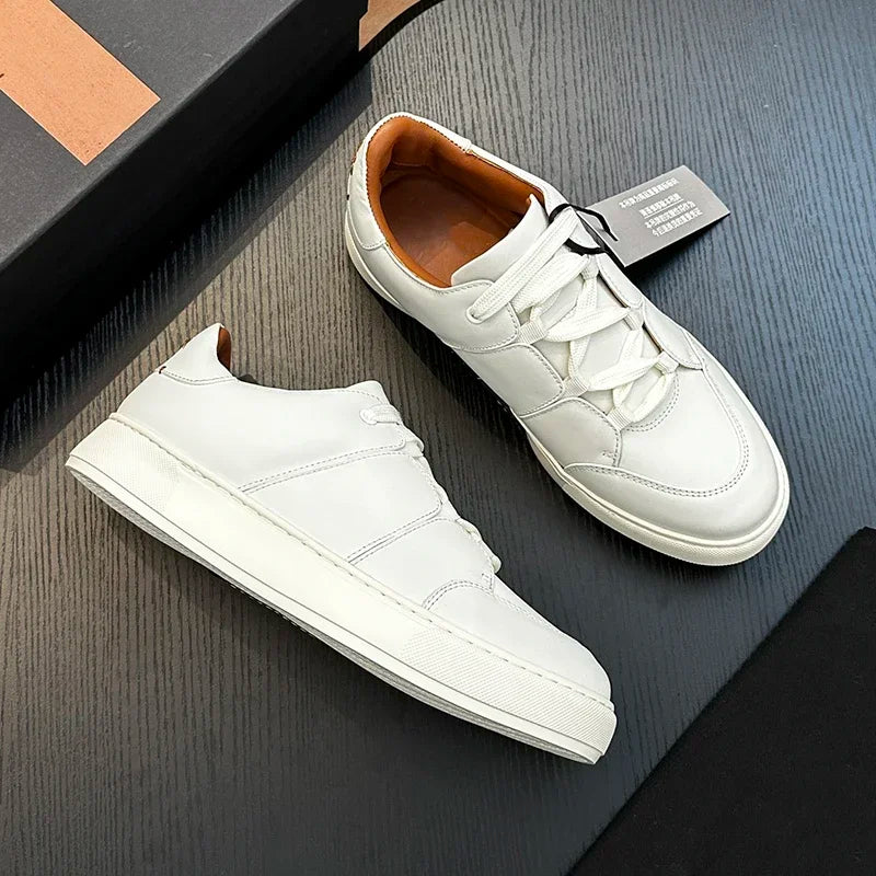 Sneakers Montantes Cuir Véritable Patchwork Homme – CLEVI Paris