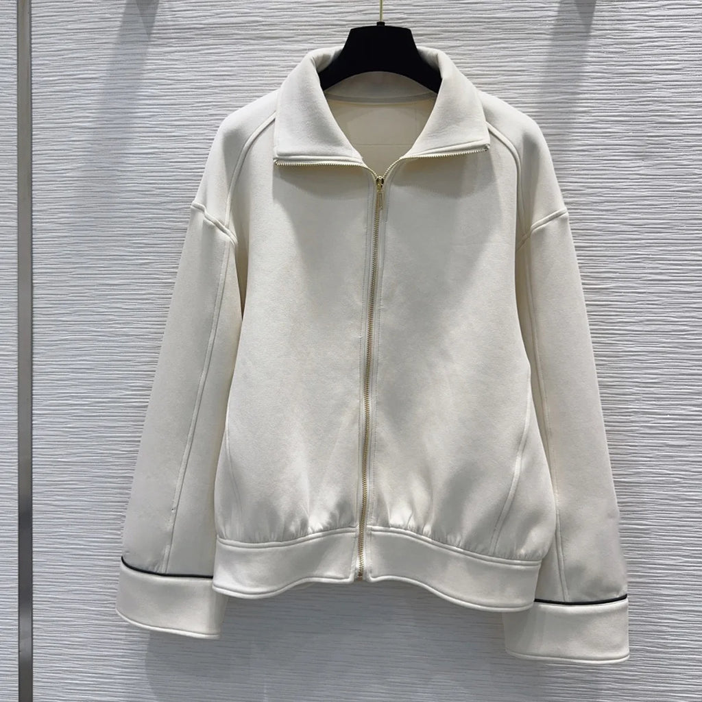 Ensemble femme veste zippée et pantalon large – CLEVI Paris