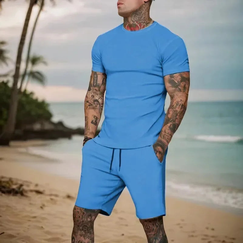 Ensemble homme t-shirt et short en polyester – CLEVI Paris