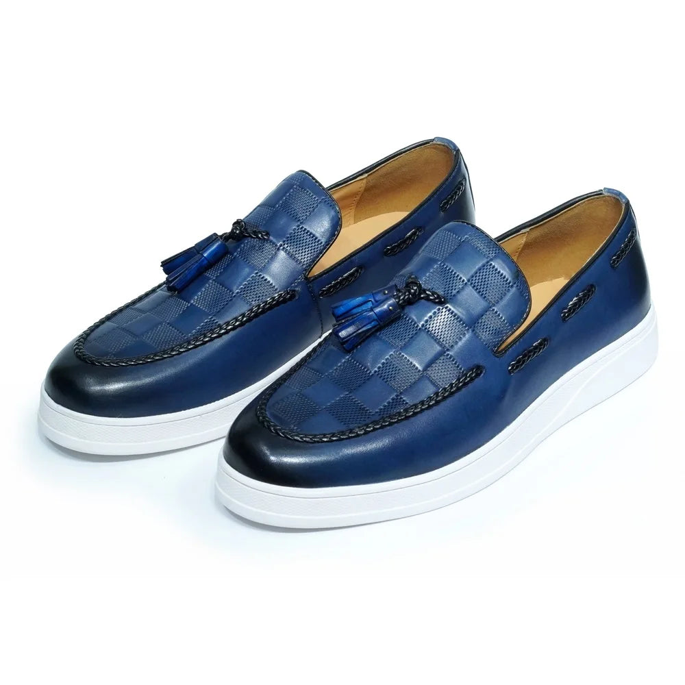 Mocassins homme en cuir à pampilles – CLEVI Paris