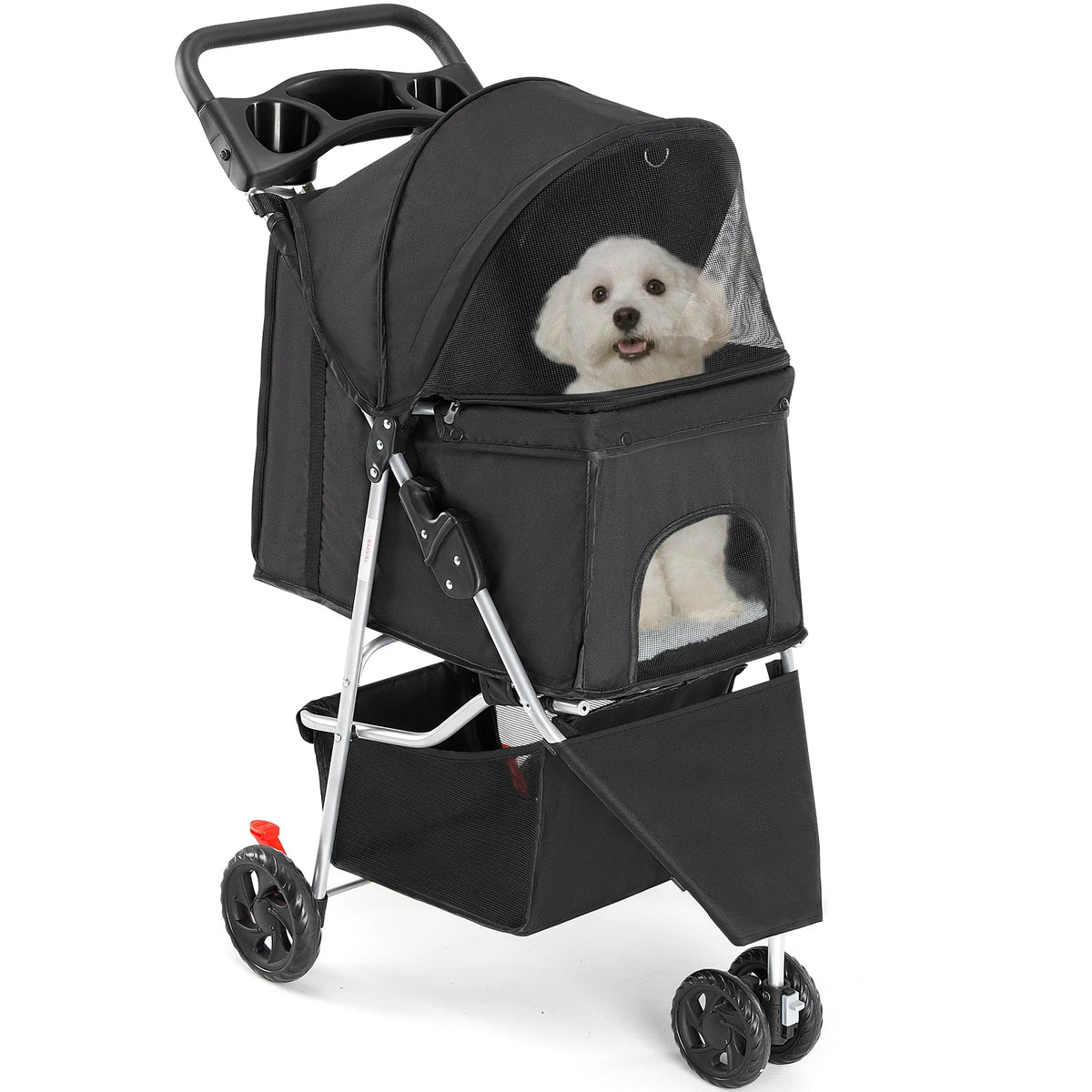 Poussette pliable 3 roues pour chien et chat – CLEVI Paris