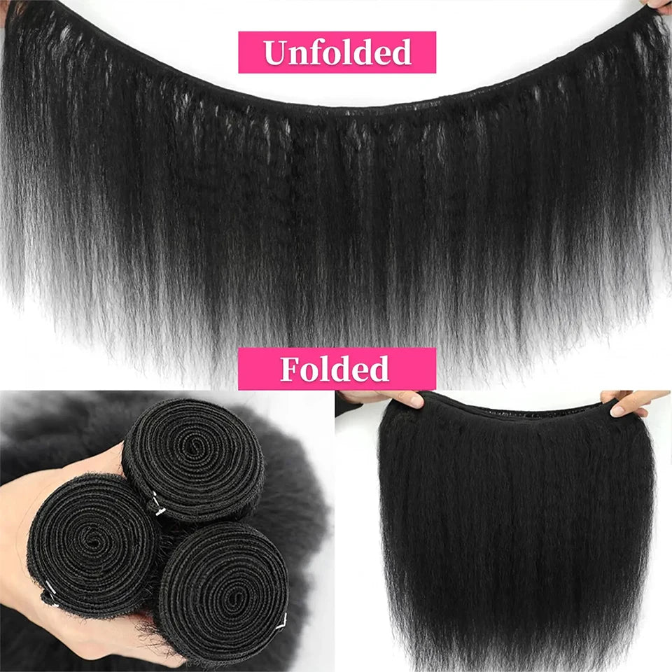 Mèches Kinky Straight Cheveux Humains Malaysia Remy 1/3/4 Bundles – CLEVI Paris