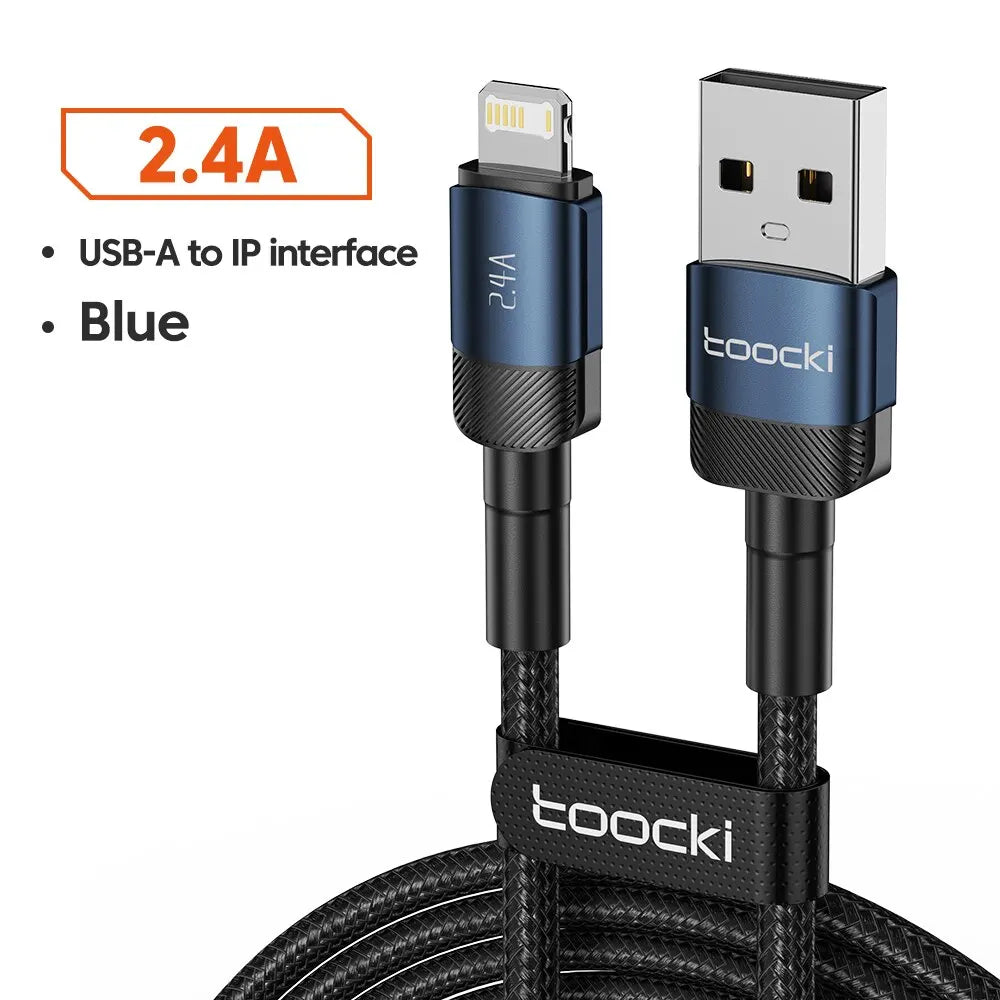 Câble Toocki Charge Rapide USB-C Lightning 60W 100W Tressé – CLEVI Paris