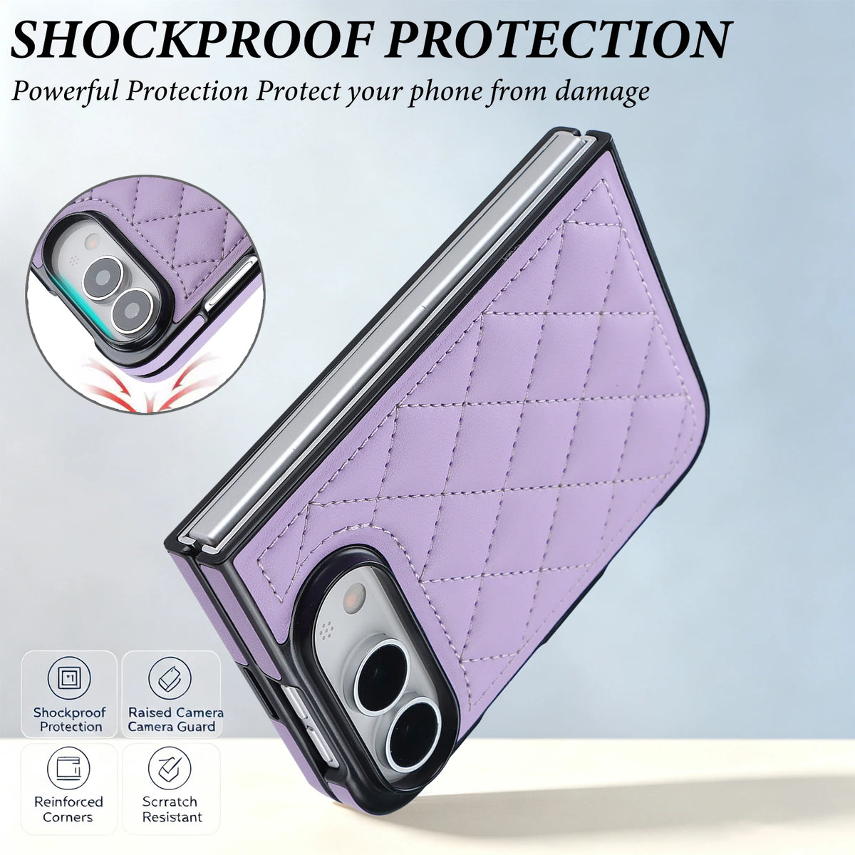 Coque iPhone Duo en simili cuir quadrillé – CLEVI Paris