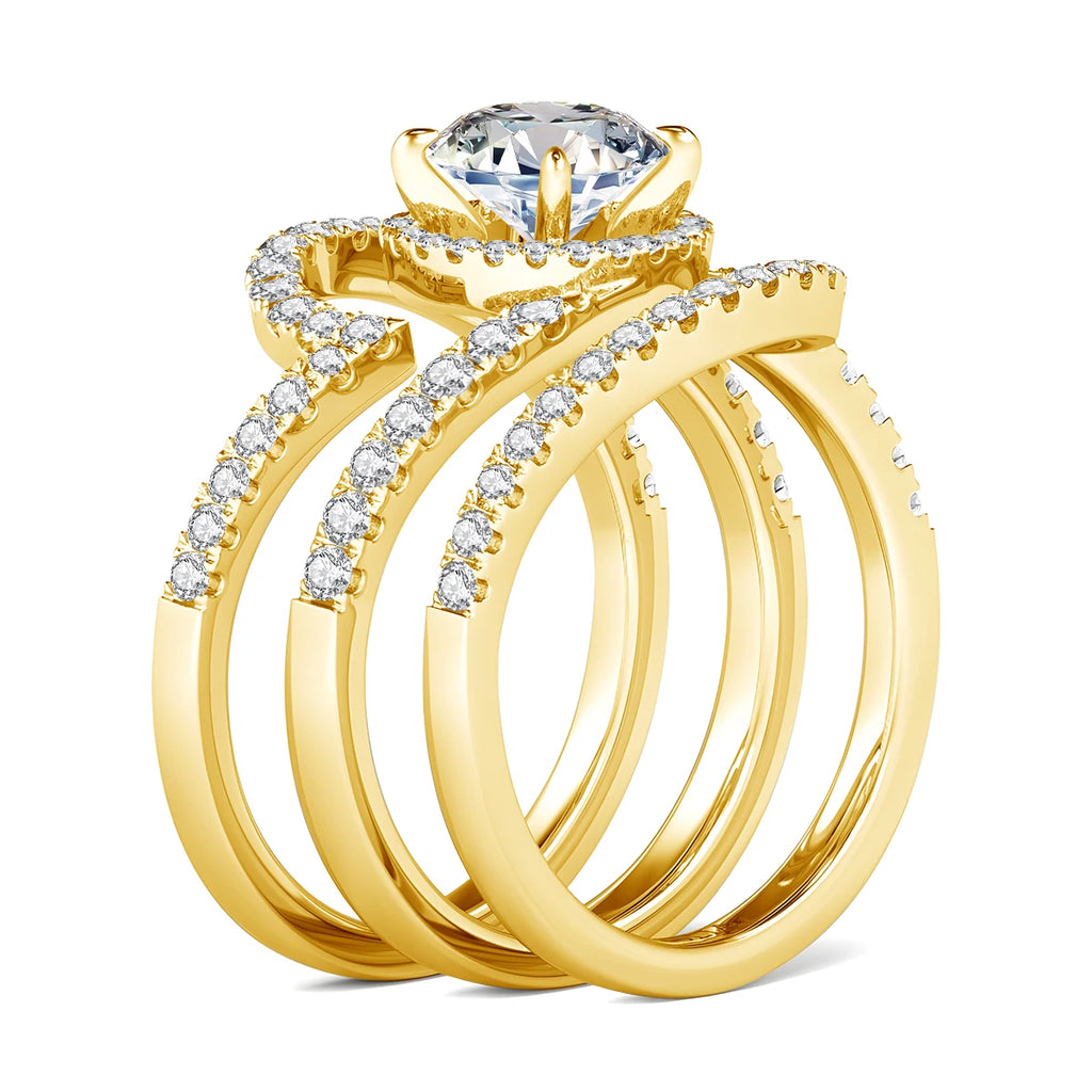 Set Bagues Moissanite Femme Or 2 Carats VVS1 – CLEVI Paris