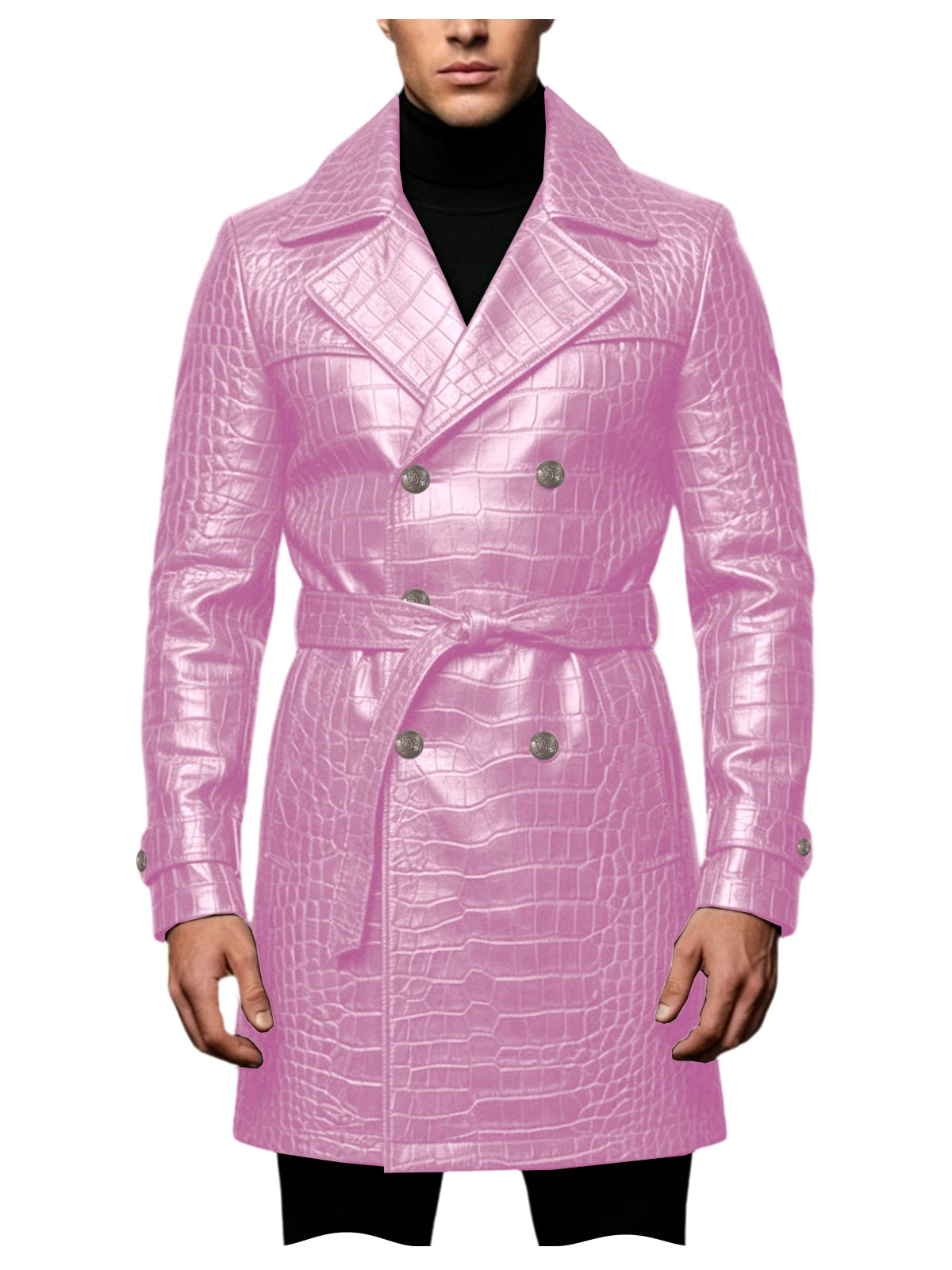 Manteau homme en similicuir effet crocodile – CLEVI Paris