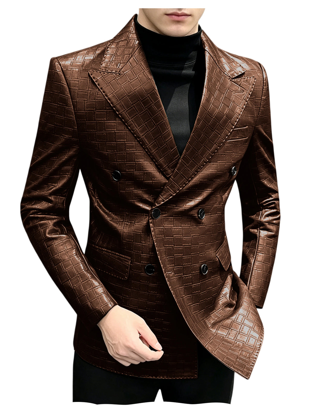 Blazer similicuir homme effet croco – CLEVI Paris