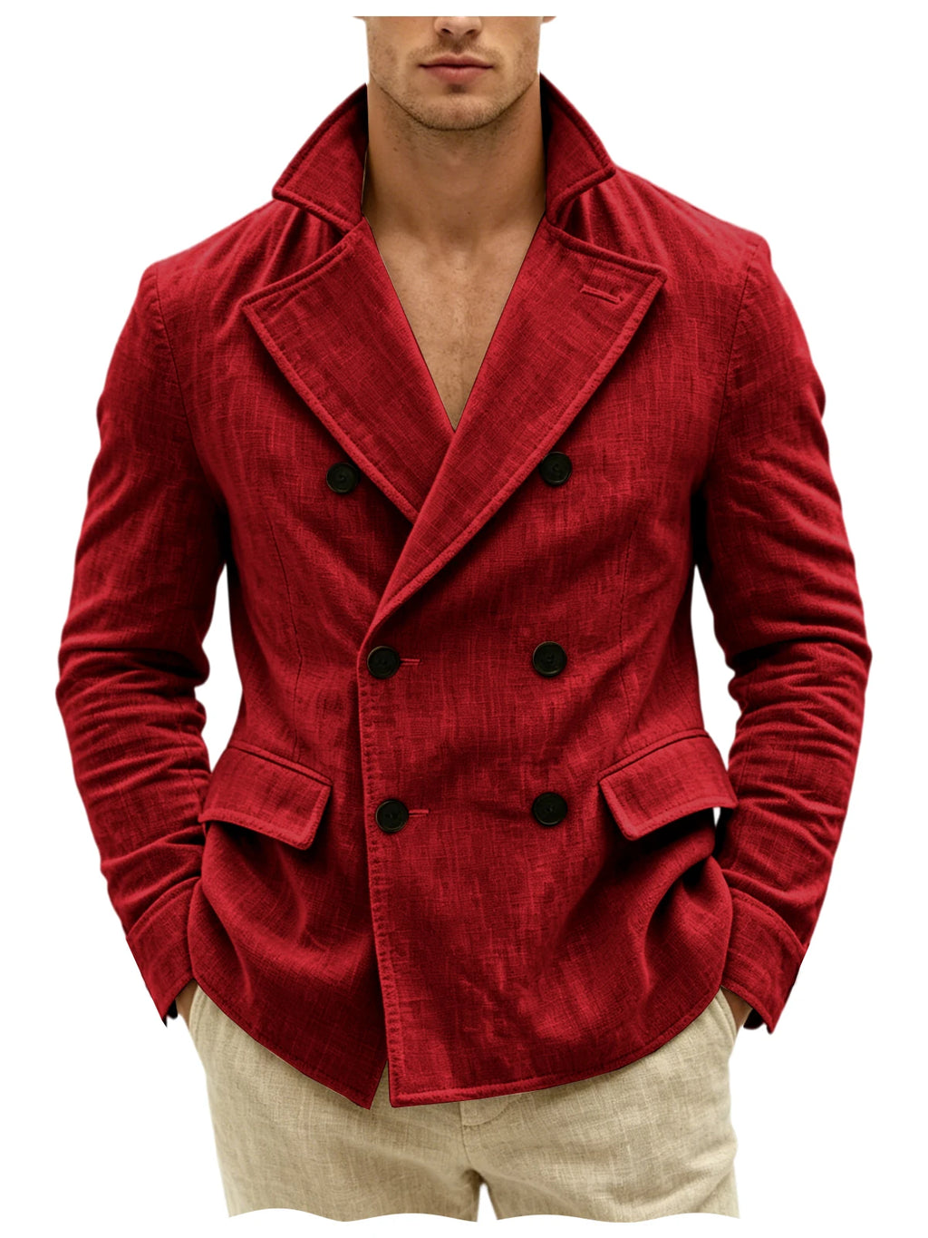 Blazer Croisé Lin Homme – CLEVI Paris