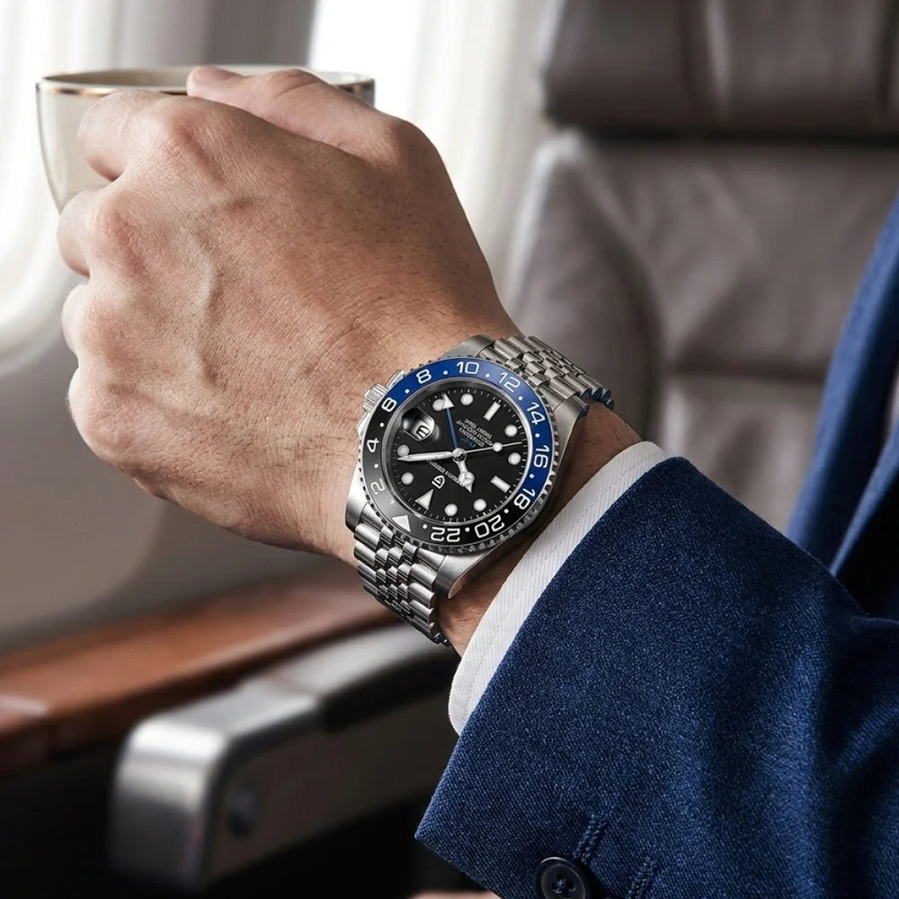 Montre Homme Pagani Design PD-1662 Automatique GMT Verre Saphir Étanche 10 Bars Acier Inoxydable – CLEVI Paris