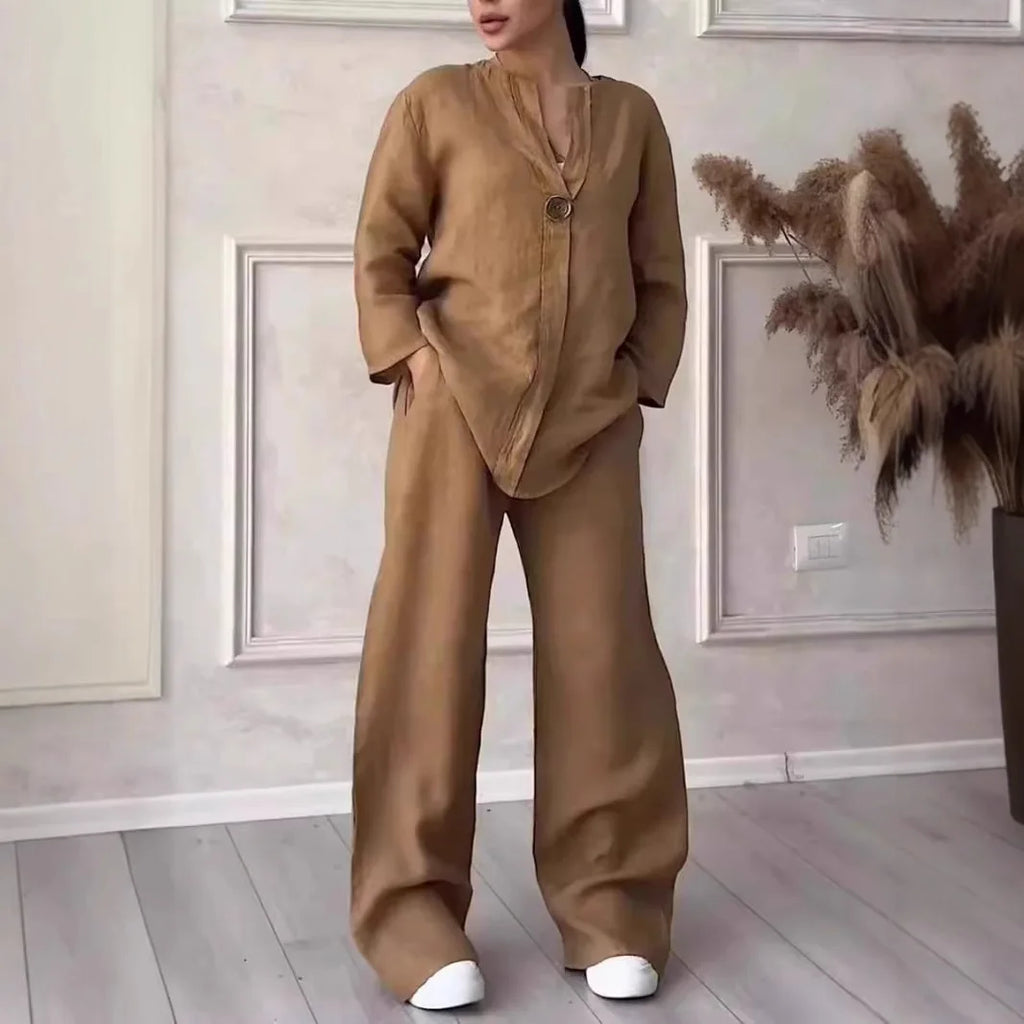 Ensemble femme ample haut et pantalon large – CLEVI Paris