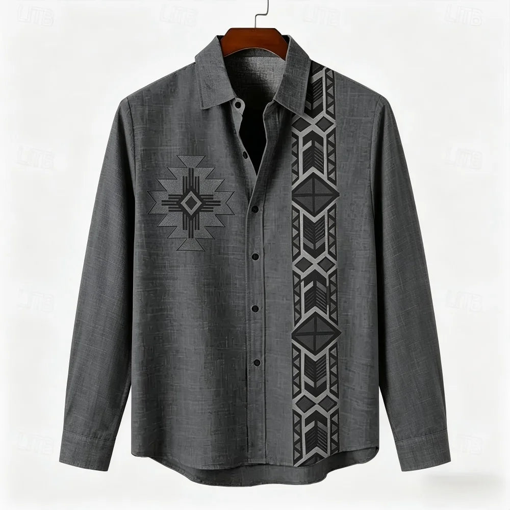 Chemise homme en lin imprimée – CLEVI Paris