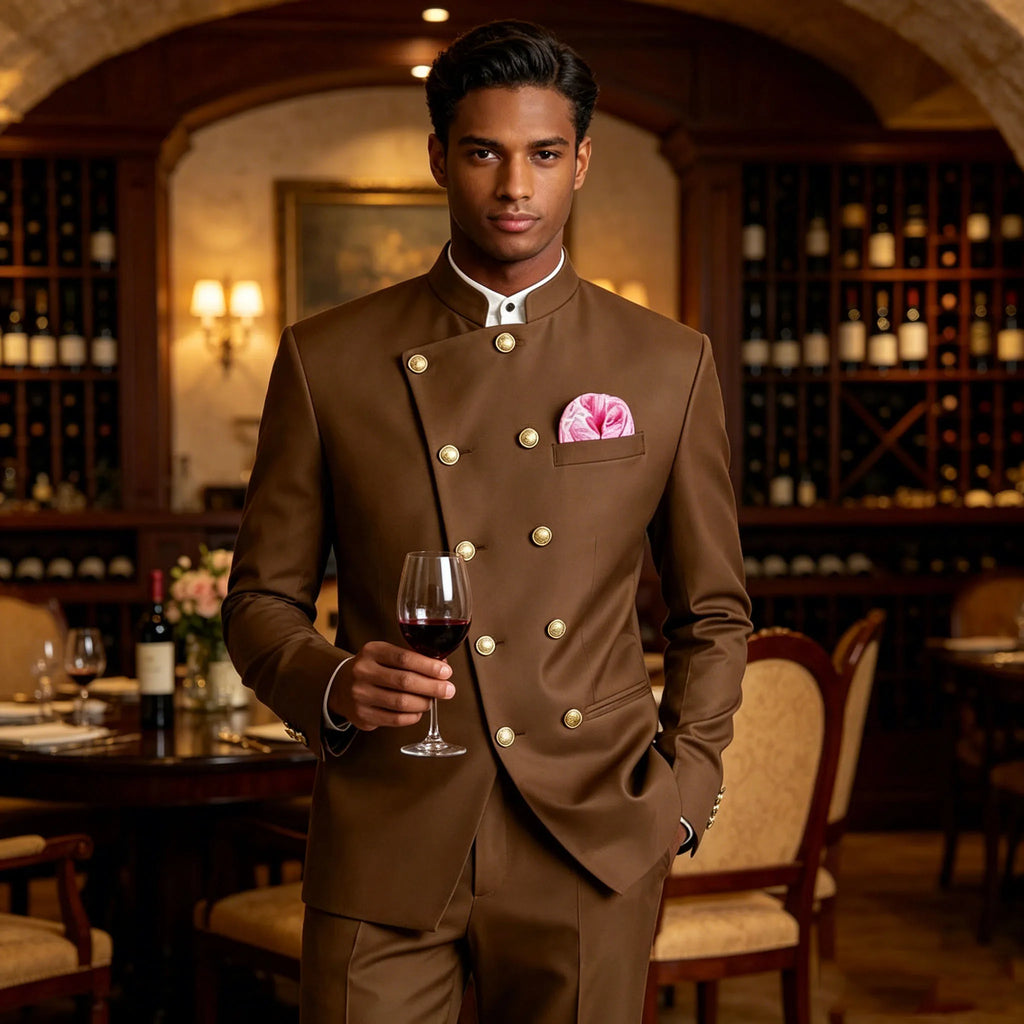 Costume Homme 2 Pièces Col Mandarin – CLEVI Paris