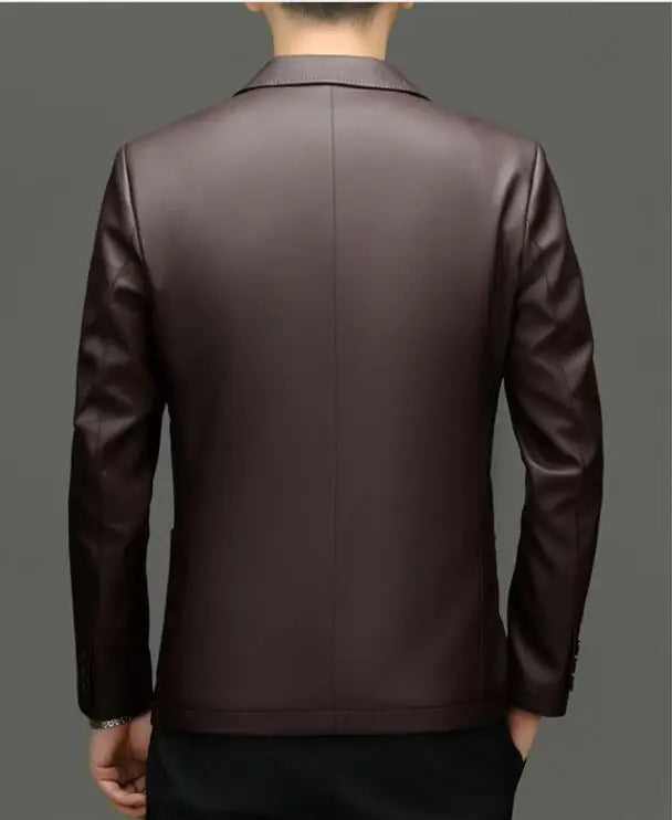 Veste homme en cuir de mouton à boutons – CLEVI Paris