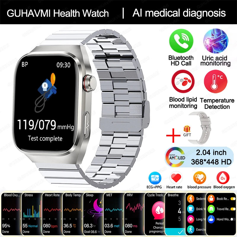 Montre GUHUAVMI AMOLED 2,04″ Bluetooth – CLEVI Paris