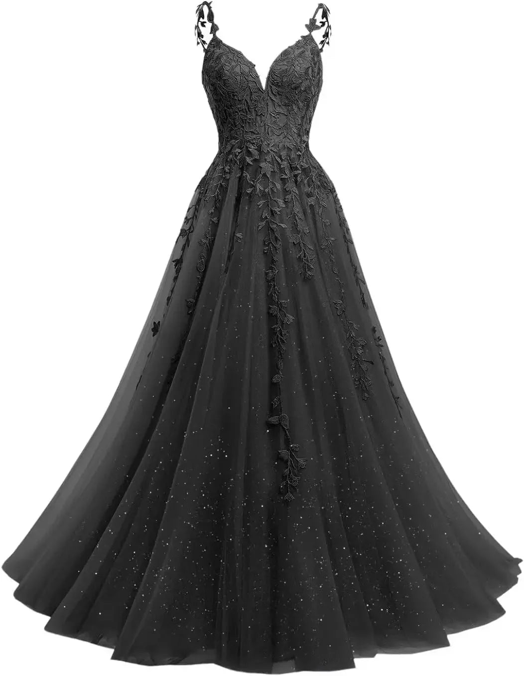 Robe de mariée en dentelle ligne A col V – CLEVI Paris