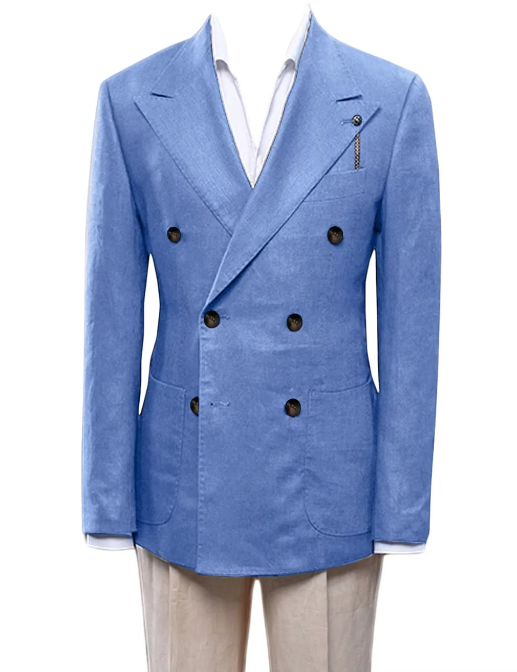 Blazer croisé lin et coton homme – CLEVI Paris