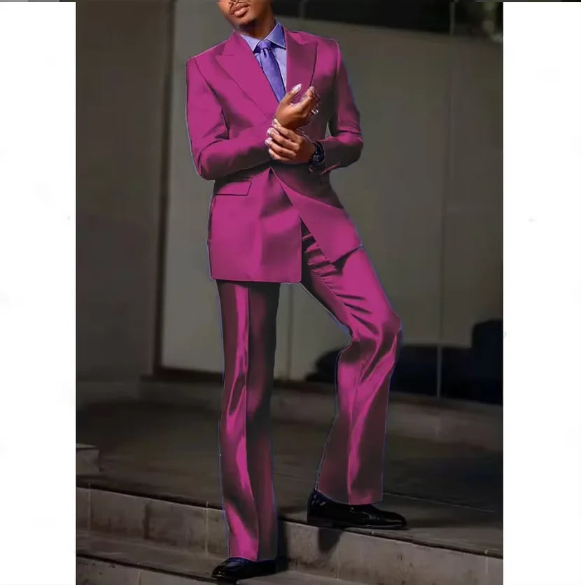 Costume satiné 2 pièces homme – CLEVI Paris