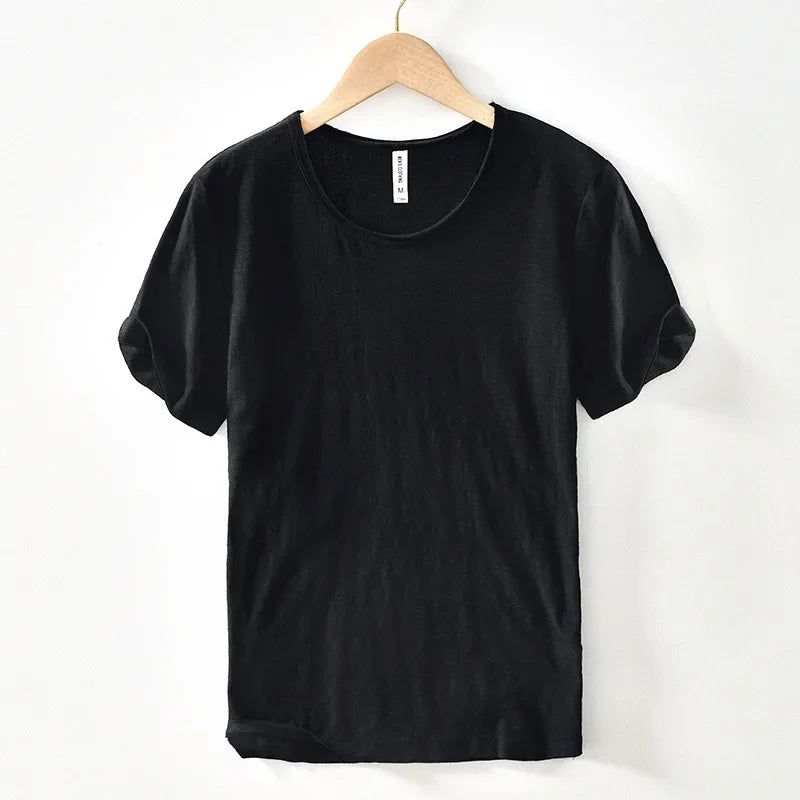 T-Shirt Homme Basique 100% Coton Col Rond Slim Fit Respirant Printemps Été M-3XL – CLEVI Paris