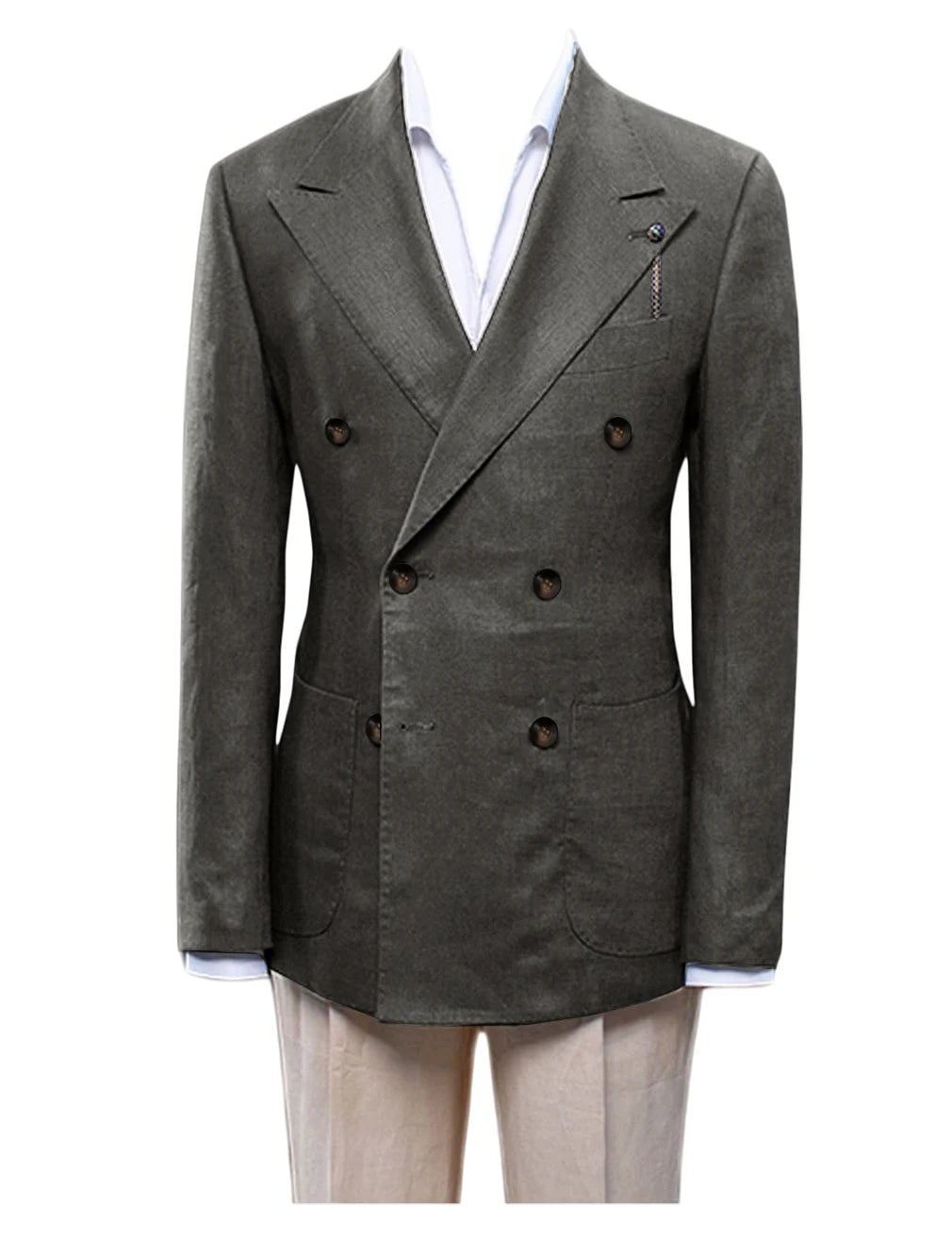 Blazer homme croisé ajusté en lin – CLEVI Paris